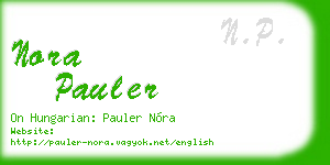 nora pauler business card